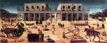 company of captain reinier reael known as themeagre company Painting - The Building of a Palace 1515 Renaissance Piero di Cosimo